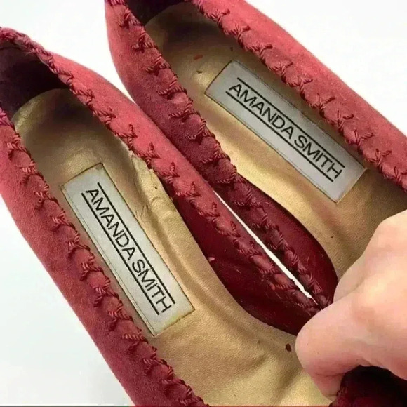 Amanda Smith heels Marilyn sz 7 burgundy kid suede - Picture 11 of 15
